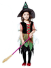 Strega Costume Halloween Bambine Abiti verdi e cappello per bambini