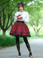 Sweet Lace Lolita SK Gonne Lolita bordeaux
