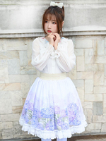 Sweet Lace Lolita SK Gonne Lolita con stampa floreale lilla
