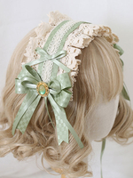 Sweet Lolita Accessori Volant verdi Fiocchi Copricapo in poliestere Varie