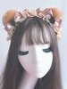 Sweet Lolita Accessorio per capelli Orso in pizzo con fiocco arricciato Khaki Lolita Hair Band