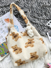 Sweet Lolita Bag White Short Pelush Teddy Bear Patter Faux Suede Lolita Accessories
