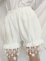 Sweet Lolita Bloomers Fringe Stars Pattern Pantaloncini Lolita bianchi