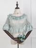 Sweet Lolita Blouse Lace Ruffle Velour Verde chiaro Lolita Crop Top