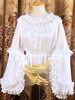 Sweet Lolita Bluse Lolita Top Pizzo Ruffles Camicetta a maniche lunghe Pizzo Bianco Lolita Shirt