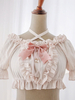 Sweet Lolita Bluse Lolita Top Ruffles Fiocchi Camicetta a maniche corte Camicia Lolita bianca ecru