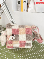 Sweet Lolita Borsa a mano in finta pelle scamosciata rosa Accessori Lolita in peluche