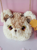 Sweet Lolita borsa marrone chiaro peluche lunga Croce Body Bag Lolita Accessori