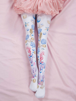 Sweet Lolita Calza Spandex rosa con stampa animalier Accessori Lolita