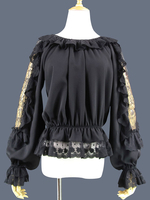 Sweet Lolita Camicetta di pizzo con laccetti in pizzo sfoderato