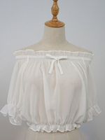 Sweet Lolita Camicetta Lemon Planet Ruffle Bow Chiffon Lolita Top