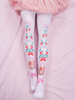 Sweet Lolita Collant Rosa Spandex Modello Frutta Accessori Lolita