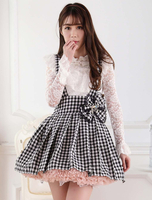 Sweet Lolita Dress SK Check Bow Lolita gonna bretella