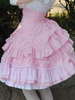 Sweet Lolita Dress SK pizzo rosa incrociato Ruffle cotone Lolita gonna a vita alta