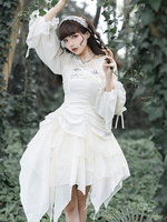 Sweet Lolita JSK Dress Ecru Bianco Lolita Jumper Gonne