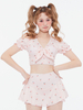 Sweet Lolita Outfit Top con pantaloni a maniche corte con stampa floreale rosa