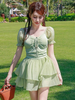 Sweet Lolita Outfit Tuta a maniche corte con volant e fiocchi bianchi