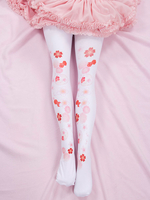 Sweet Lolita Socks Pink Spandex Sakura Pattern Accessori Lolita
