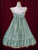Sweet Lolita Vestito JSK Chiffon Turchese senza maniche Lolita Skirt Jumper