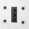 4 Idrogetti Idromassaggio Rotondi Neri - Diamentro 50mm - Design Moderno - Hudson Reed