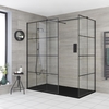 Box Doccia Angolare Walk-In con Piatto Doccia Effetto Ardesia - Disponibile in Diverse Misure - Barq