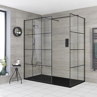 Box Doccia Angolare Walk-In con Piatto Doccia Effetto Ardesia - Disponibile in Diverse Misure - Barq