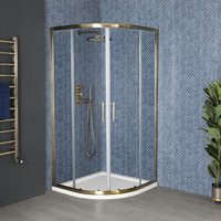 Box Doccia Semicircolare da 900mm - Oro Spazzolato - Alice