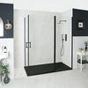 Box Doccia Tradizionale con Doppia Porta - 800mm x 800mm - Piatto Doccia Antracite