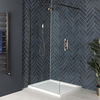 Box Doccia Walk-In Bronzo Lucidato ad Olio e Piatto Doccia in Diverse Misure - Augusta