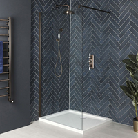 Box Doccia Walk-In Bronzo Lucidato ad Olio e Piatto Doccia in Diverse Misure - Augusta