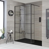 Box Doccia Walk-In a Nicchia con Piatto Doccia Ardesia e Parete Paraspruzzi (Opzionale) - Diverse Misure - Barq