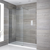 Box Doccia Walk-in a Nicchia con Piatto Doccia Bianco e Profilo Cromato - Disponibile in Diverse Misure - Portland