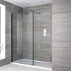 Box Doccia Walk-In a Nicchia con Piatto Doccia e Parete Paraspruzzi (Opzionale) - Diverse Misure - Nox