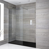 Box Doccia Walk-In a Nicchia con Piatto Doccia Effetto Ardesia - Disponibile in Diverse Misure - Portland