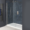Box Doccia Walk-In a Nicchia Nichel Spazzolato con Piatto Doccia in Diverse Misure - Harting