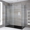 Box Doccia Walk-In Angolare con Piatto Doccia - Profilo Cromato - Disponibile in Diverse Misure - Portland