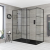 Box Doccia Walk-In Angolare con Piatto Doccia Ardesia e Parete Paraspruzzi (Opzionale) - Diverse Misure - Barq
