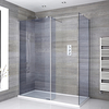 Box Doccia Walk-In Angolare con Piatto Doccia e Anta Paraspruzzi (Opzionale) - Disponibile in Diverse Misure - Portland-Luna