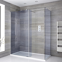 Box Doccia Walk-In Angolare con Piatto Doccia e Anta Paraspruzzi (Opzionale) - Disponibile in Diverse Misure - Portland-Luna