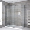 Box Doccia Walk-In Angolare con Piatto Doccia e Parete Paraspruzzi (Opzionale) - Diverse Misure - Portland