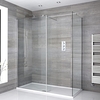 Box Doccia Walk-In Angolare con Piatto Doccia e Profilo Cromato - Disponibile in Diverse Misure - Portland