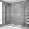 Box Doccia Walk-In Angolare Cromato con Piatto Doccia - Disponibile in Diverse Misure - Portland