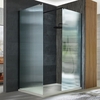 Box Doccia Walk-in Angolare Nero in Vetro Scanalato - 1100mm x 700mm