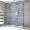 Box Doccia Walk-In Centro Stanza con Piatto Doccia e Anta Paraspruzzi (Opzionale) - Disponibile in Diverse Misure - Portland-Luna