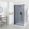 Box Doccia Walk-In Centro Stanza con Piatto Doccia e Anta Paraspruzzi (Opzionale) - Nox-Luna
