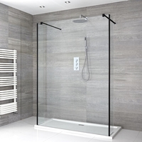 Box Doccia Walk-In Centro Stanza con Piatto Doccia e Pareti Paraspruzzi - Disponibile in Diverse Misure - Nox
