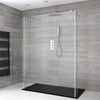 Box Doccia Walk-In Centro Stanza con Piatto Doccia Effetto Ardesia con Pareti Paraspruzzi - Disponibile in Diverse Misure - Portland