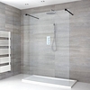 Box Doccia Walk-In Centro Stanza Senza Profilo con Piatto Doccia - Disponibile in Diverse Misure - Nox
