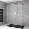 Box Doccia Walk-In Centro Stanza Senza Profilo con Piatto Doccia Effetto Ardesia - Disponibile in Diverse Misure - Nox