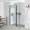 Box Doccia Walk-In con Anta Battente Singola - Finitura Nera - Nox